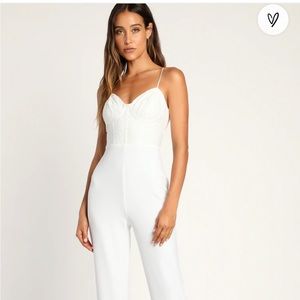 White Bustier Jumpsuit